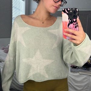 Mint green star sweater